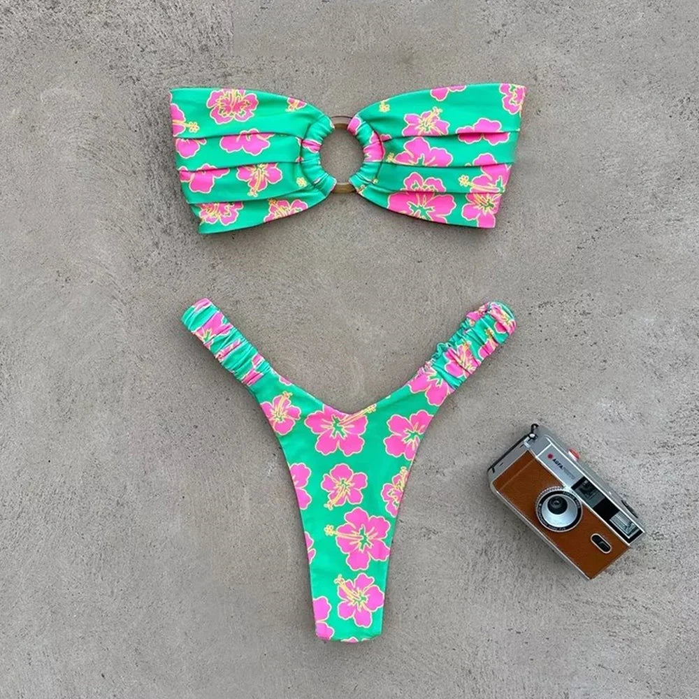 Brazilian Micro Bikini Set Floral Print