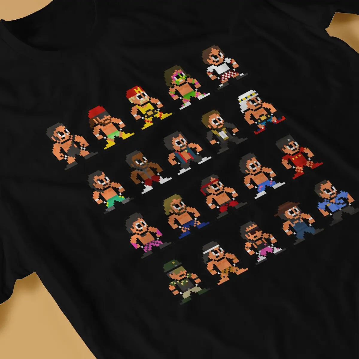 80s WWF 8 Bit Pixel Art Wrestling T-Shirt