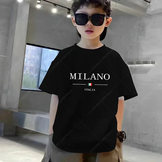 Boy's Milano/London/Barcelona Print Short Sleeved T-Shirts
